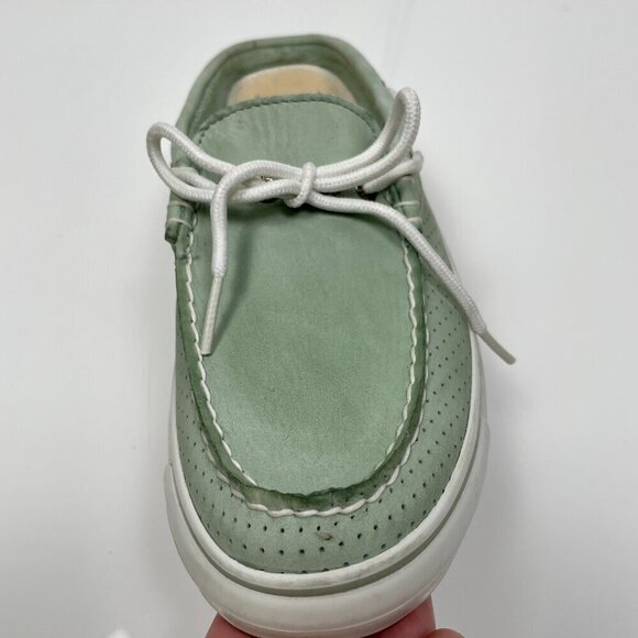 Sperry Topsider Teal Slide on Leather Boat Shoes size: 9 - Picture 6 of 13